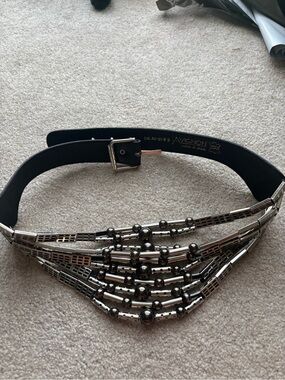 Vintage Avignon Genuine Leather Statement Belt 33 inches
